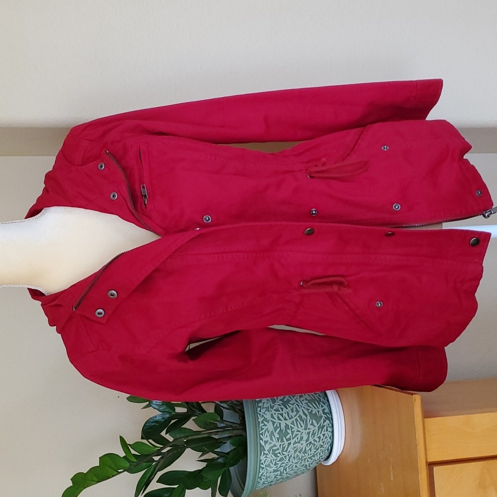 F21 Utility Jacket - Burgendy/Red